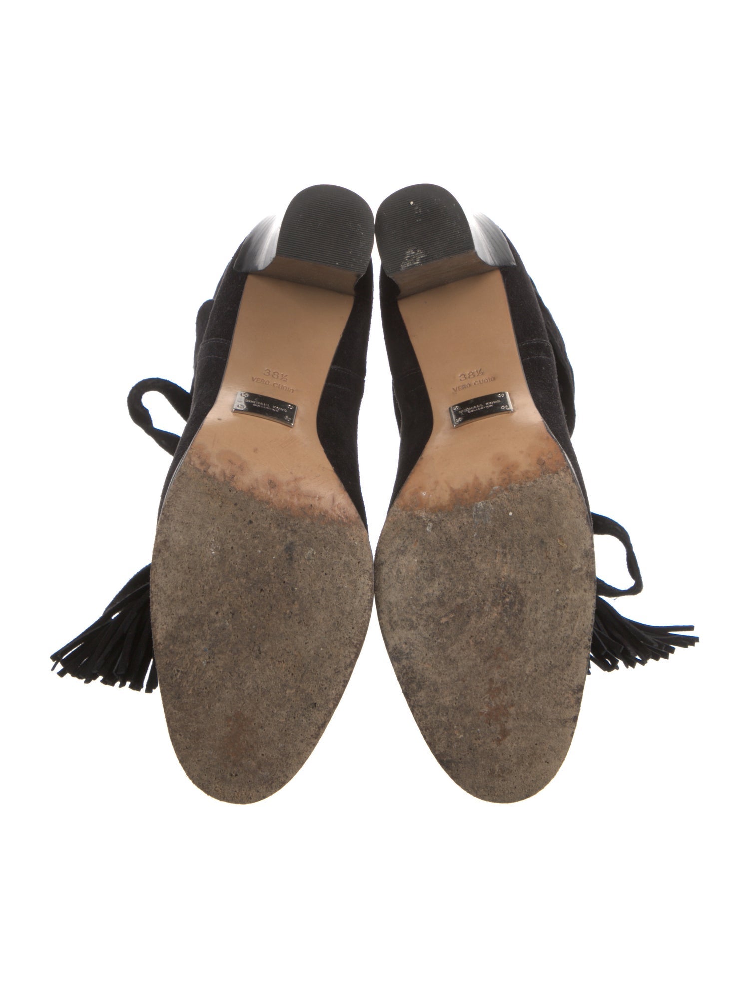 Michael Kors Suede Tassel Accents Lace-Up Boots